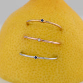 Bubbles ring with 14K yellow gold zirconia